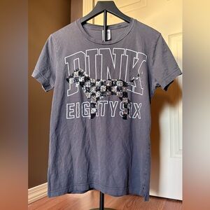 PINK Victoria's Secret Logo Tee - Charcoal Gray